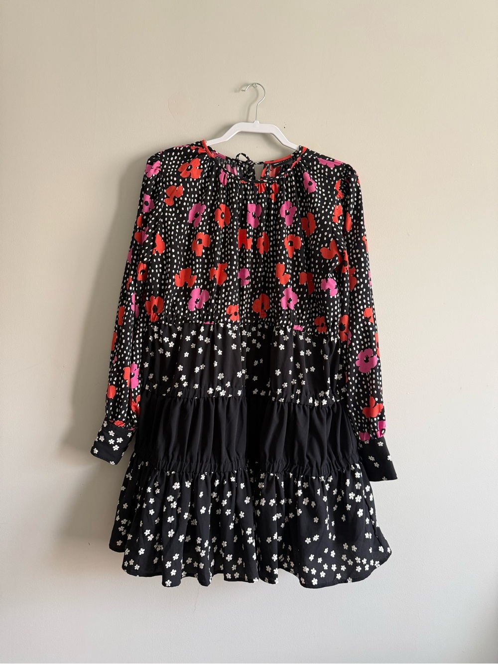 Black Floral Tiered Dress